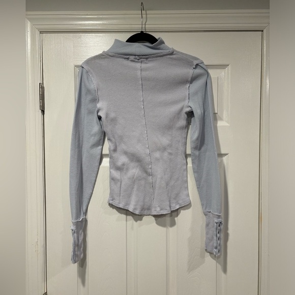 Free People We The Free Waffle Freya Mock Neck Top - Picture 2 of 5